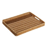 Maxbell Woven Decorative Tray Nordic Imitation Rattan for Camping Kitchen