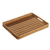 Maxbell Woven Decorative Tray Nordic Imitation Rattan for Camping Kitchen