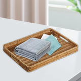 Maxbell Woven Decorative Tray Nordic Imitation Rattan for Camping Kitchen