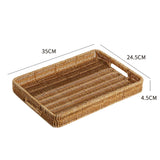 Maxbell Woven Decorative Tray Nordic Imitation Rattan for Camping Kitchen