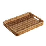 Maxbell Woven Decorative Tray Nordic Imitation Rattan for Camping Kitchen