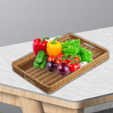 Maxbell Woven Decorative Tray Nordic Imitation Rattan for Camping Kitchen