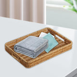 Maxbell Woven Decorative Tray Nordic Imitation Rattan for Camping Kitchen