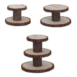 Maxbell Cupcake Tower Wood Parties Tableware Multifunctional Round Plates Cake Stand 2 tier small