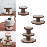 Maxbell Cupcake Tower Wood Parties Tableware Multifunctional Round Plates Cake Stand 2 tier small