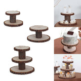 Maxbell Cupcake Tower Wood Parties Tableware Multifunctional Round Plates Cake Stand 2 tier small