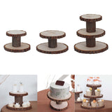 Maxbell Cupcake Tower Wood Parties Tableware Multifunctional Round Plates Cake Stand 2 tier small