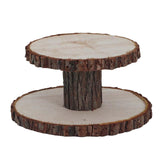 Maxbell Cupcake Tower Wood Parties Tableware Multifunctional Round Plates Cake Stand 2 tier large