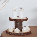 Maxbell Cupcake Tower Wood Parties Tableware Multifunctional Round Plates Cake Stand 2 tier large