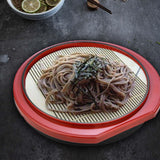 Maxbell Soba Plates Tray Food Tray Japanese Soba Noodle Plates Versatile Sushi Plate Round