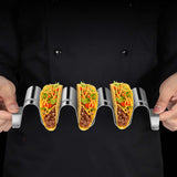Maxbell Taco Display Wave Shape Portable Mexican Food Rack Burritos Plates Taco Tray Hold 3 Taco