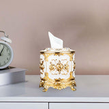 Maxbell Tissue Box Holder Stylish Paper Container Dispenser Box for Office Desk Cafe Gold