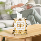 Maxbell Tissue Box Holder Stylish Paper Container Dispenser Box for Office Desk Cafe Gold