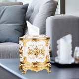 Maxbell Tissue Box Holder Stylish Paper Container Dispenser Box for Office Desk Cafe Gold