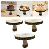 Maxbell Wood Cake Stand Ornament Serving Platter for Holiday Wedding Cakes Festivals 10 to 12cm