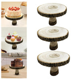 Maxbell Wood Cake Stand Ornament Serving Platter for Holiday Wedding Cakes Festivals 10 to 12cm