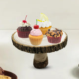Maxbell Wood Cake Stand Ornament Serving Platter for Holiday Wedding Cakes Festivals 12 to 14cm