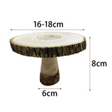 Maxbell Wood Cake Stand Ornament Serving Platter for Holiday Wedding Cakes Festivals 16 to 18cm