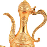Maxbell Turkish Coffee Set Luxury Art Crafts Drinking Cups Set for Living Room Party Gold
