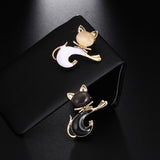 Maxbell Women Men Jewelry Cute Opal Cat Animal Brooch Corsage Collar Pin white