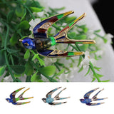 Women Jewelry Rhinestone Swallow Animal Brooch Corsage Collar Pin multicolor