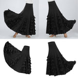 Maxbell Flamenco Ballroom Dance Waltz Big Swing Modern Long Skirt Dress Red - Aladdin Shoppers