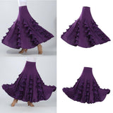 Maxbell Flamenco Ballroom Dance Waltz Big Swing Modern Long Skirt Dress Red - Aladdin Shoppers