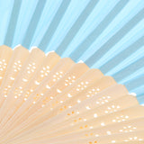 Chinese Folding Bamboo Fan Retro Hand Fan Wedding Favors acid blue