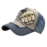 Vintage Baseball Cap Adjustable Cotton Outdoor Rivet Denim Hat Middle Blue