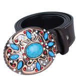 Women Men Fashion Belt Waistband Metal Buckle Belt Wide Waist Belt coffee