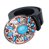 Women Men Fashion Belt Waistband Metal Buckle Belt Wide Waist Belt black