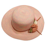 Women's Wide Brim Straw Sun Hat Summer Outdoor Beach Cap Skin pink