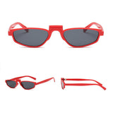 Unisex Small Frame Outdoor Travel Sunglasses Red Frame Black Gray Lens