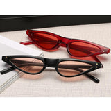 Women Retro Triangle Cateye Sunglasses Eyewear Black Frame & pink lens