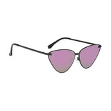 Women Vintage Triangle Mirrored Sunglasses Eyewear Designer black frame purple lens