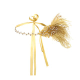 Retro 1920s Feather Headband Dress Up Party Gatsby Ball all gold