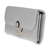 1 Piece Korea style Leather Clasp handbag Wallet For Women Ladies Grey