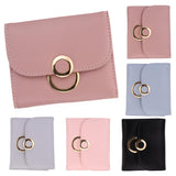 Women Girls PU Leather Classic Solid Purse Clutch Trifold Wallet Light gray