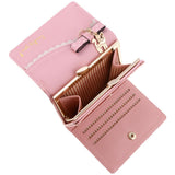 Women Short Wallet Credit/ID Card Holder PU Leather Clutch Purse Bag Pink