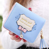 Women Lady Pu Leather Wallet Card Holder Zip Coin Purse Clutch Handbag Blue