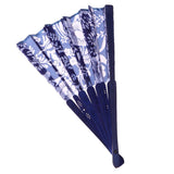 Chinese Style Women Folding Hand Held Flower Fan Dance Party Vintage Gift