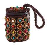 Women Girls Ethnic Tribal Bags Mini Woven Bead Handbag Jewelry Storage Bag