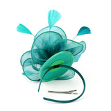 Women Flower Fascinator Hat 1920s Gatsby Bridal Headband Cocktail Party green