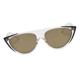 Women Fashion Vintage Sunglasses Large Eyewear Designer Transparent frame & sliver lens