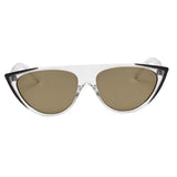 Women Fashion Vintage Sunglasses Large Eyewear Designer Transparent frame & gold lens