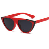 Women Fashion Vintage Sunglasses Large Eyewear Designer red frame & black gray lens