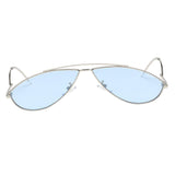 Unique Fashion Cat Eye Sunglasses Women Eyewear Sliver Frame Blue Lens