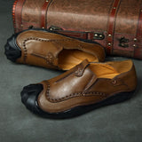 Maxbell Men Outdoor Casual Non Slip Lowtop Leather Shoes 41 Khaki - Aladdin Shoppers