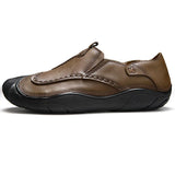 Maxbell Men Outdoor Casual Non Slip Lowtop Leather Shoes 41 Khaki - Aladdin Shoppers