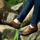 Maxbell Men Outdoor Casual Non Slip Lowtop Leather Shoes 41 Khaki - Aladdin Shoppers